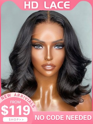 Lwigs New Arrivials HD Lace Closure Wig Bleached Knots 180% Density Body Wave Pre Plucked Natural Hairline 5x5 Closure Wigs NEW28
