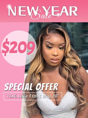 Lwigs New Year Special Offer Wavy Hairstyles 20 Inches Virgin Human Hair Highlight Color 13x6 Lace Frontal Wig Pre-plucked NY16