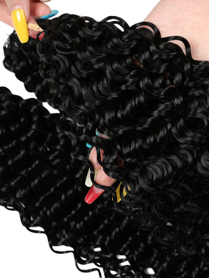 Lwigs Seamless Pre-Separated 60GPACK Water Wave Protective Style Feather Crochet Human Hair Extensions UD32