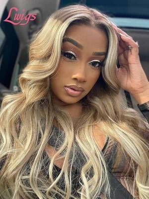 New Arrival "Jessica" Brazilian Virgin Human Hair Blonde Ombre Color Body Wave Lace Front Wigs Lwigs245