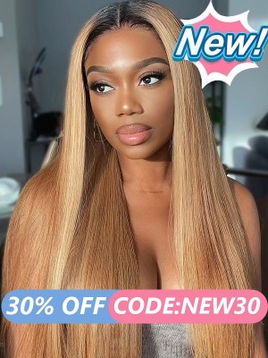 New Arrivals Ombre Hair Color Ash Blonde Highlight Silky Straight Hair Black Girl 360 Wig 180 Density Best Human Hair Wigs NEW13