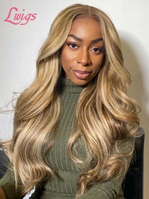 New Halloween Sale Highlight Body Wave Wig HD Lace Frontal Wig With Pre-plucked Hairline Lwigs314