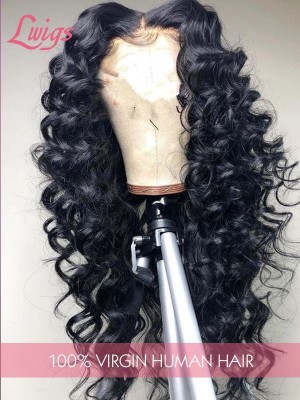 Pre-Plucked Hairline Undetectable 360 HD Lace Wigs Human Curly Wave Hairstyles Brazilian Virgin Hair Lwigs162