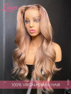 Natural Hair Wig Body Wave Frontal 13*4 Human Hair Hairline Plucked 13x4 Transparent Lace Front Wig Bleached Knots Lwigs353