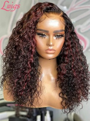 Undetectable HD Lace Wigs Human Hair Curly Plucked Hairline 13x6 Lace Front Wig Best Highlight Color For Black Hair Lwigs374