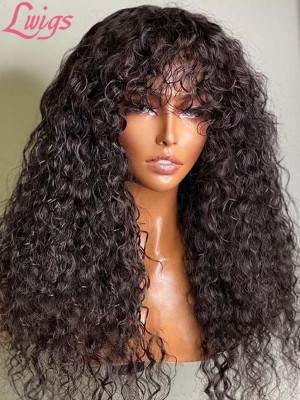 Undetectable HD Swiss Lace Virgin Hair Curly Hairstyles With Bangs Brazilian Human Hair 360 Lace Wig Lwigs170