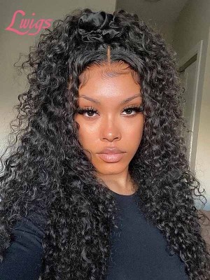 Unprocessed Curly Wig With Middle Part Full Lace Wig Brazilian Virgin Human Hair Guleless Wigs Pre Plucked Single Knots Lwigs01