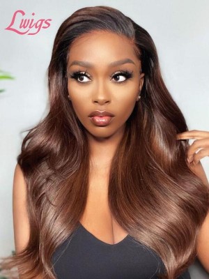 Ombre Color Virgin Brazilian Straight Natural Hair Glueless Full Lace Wig 180% Density Top Quality Plucked Hairline With Baby Hair Lwigs69