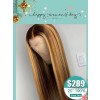 Ombre Highlight Color Brazilian Human Hair Silky Straight 13x4 Undetectable HD Lace Front Wig With Bleached Knots WD08