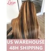 Fast Shipping Virgin Human Hair Silk Straight Japanese Swiss Lace 190% Density Highlight 13x4 Lace Front Wigs Lwigs89