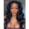 100% Human Hair Undetectable HD Full Lace Wig Bleached Knots Virgin Hair Black Body Wave Wig Glueless Wigs Lwigs189