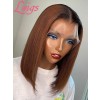 100% Human Hair Ash Brown Color Short Bob Invisible Single Knots 13x6 Pre Plucked Lace Frontal Wigs Lwigs74