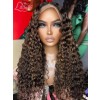 Lwigs New Arrivals Highlight Color Bleached Single Knots 100% Brazilian Human Hair 360 Lace Wigs Curly Hairstyels NEW56