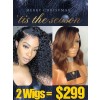 Lwigs Pay 1 Get 2 Wigs Tint Curly Lace Front Wig With Natural Wave 360 Lace Wig Pre Sale MXS05