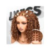 Lwigs Most-Fit Cap Boho Curls Top Braided Wigs Invisible Skinlike HD Lace Short Length Natural Color 5x5 Lace Closure Wigs UD29