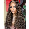 Lwigs New Arrivals Highlight Color Bleached Single Knots 100% Brazilian Human Hair 360 Lace Wigs Curly Hairstyels NEW56