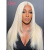 2024 Hot Sale Hairstyles #613 Blonde Color Layered Silky Straight Transparent HD Swiss Lace 13x4 Lace Front Wigs Lwigs76