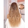 Lwigs Most-Fit Cap Ombre Blonde Color Knotless Boho Curls Braided HD Full Lace Wigs With Baby Hair UD17