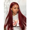 Brazilian Human Hair Burgundy 99j Wig Silk Straight 13x6 HD Lace Wigs Pre Plucked And Bleached Lace Front Wig Real Hair Lwigs309