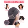 Brazilian Virgin Human Hair Light Yaki 360 Lace Wigs With Ponytail For Black Women Lwigs55