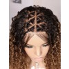 Lwigs Most-Fit Cap #1B#30 Ombre Color Boho Braided Wig Short Length Tiny Knots 5x5 HD Lace Closure Top Braids Wigs UD30