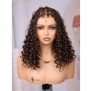 Lwigs Most-Fit Cap Dark Brown Boho Braids Deep Curly Human Hair Skin-Melted HD Full Lace Braided Wig UD10