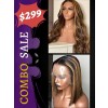 Package Deal 10inch Highlight Bob Haircut & 18inch Balayage Color Body Wave Bleached Knots Closure Wigs For Sale HW01