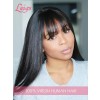 New Arrival Silky Straight Glueless 13x6 Lace Front Human Hair Wigs With Bangs For Black Women Lwigs246