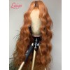 Undetectable HD Lace Ginger Color Wavy Straight Bleached Lace Frontal Wig Free Parting Glueless Wig Lwigs383
