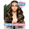 2025 Trends Body Wave Blonde Highlight Ombre Color Long Length Human Hair 360 Lace Wig Undetectable Swiss Lace NEW03