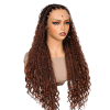 Lwigs Most-Fit Cap Beginner Friendly Pre-Braided 180% Density Ombre Brown Color Knotless HD Full Lace Wig UD05