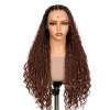 Lwigs Most-Fit Cap Beginner Friendly Pre-Braided 180% Density Ombre Brown Color Knotless HD Full Lace Wig UD05