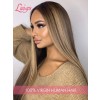 Brazilian Virgin Human Hair Silk Straight Ombre Color Undetectable HD Lace Lace Front Wigs Lwigs295