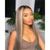Mother's Day Sale HD Lace Wigs Highlight Color Siky Straight With Body Wave Wigs Virgin Human Hair MD09