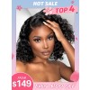 Hot Sale Elastic Band Adjustable Undetectable HD Dream Swiss Lace 13x6 Curly Short Bob Human Hair Lace Front Wig Lwigs243