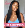24H Shipping HD Lace Silky Straight Human Hair 180% Density Undetectable 360 HD Lace Wig Pre-Plucked With Single Knots S10
