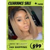 24H Shipping Ombre Color 1b30# Brazilian Virgin Human Hair 13x4 Transparent Lace Bob Style Lace Front Wigs For Black Women KC06