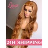24hrs Shipping Wavy Hair 13X6 Lace Frontal Wig Pre Plucked Hairline HD Lace Wigs Blonde Highlights Color Bleached Knots S02