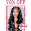 Lwigs Summer Special Offer Pre-plucked Hairline Body Wave 22 Inch 150% Density Bleached Knots 13x6 Lace Front Wig TS02