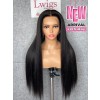 Lwigs Customized 100% Virgin Human Hair Light Yaki Straight 22 Inches 180% Density Bleached Knots Glueless 360 HD Lace Wig Custom13