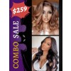 Combo Sale 14inch Highlight Color Wavy Hair & 18inch Natural Body Wave Brazilian Human Hair Closure HD Lace Wigs HW04