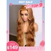 Sunshine Orange Brown Wavy 13x6 HD Lace Body Wave Pre-Plucked Hairline Bleached Knots Highlight Lace Front Wigs Lwigs361