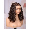 Lwigs Most-Fit Cap Dark Brown Boho Braids Deep Curly Human Hair Skin-Melted HD Full Lace Braided Wig UD10