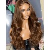 Lwigs New Arrivals Undetectable HD Dream Swiss Lace Brown Color 100% Virgin Human Hair Body Wave 360 Lace Wigs NEW34