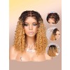 Lwigs Most-Fit Cap Knotless Ombre Blonde Braided With Baby Hair Middle Length Bob 5x5 HD Lace Closure Wigs UD20