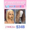 Lwigs 8th Anniversary Special Offer HD Lace Pre Plucked Blonde #613 Human Hair 13x6 & 360 Lace Wigs Combo Sale CS12