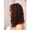 Lwigs Most-Fit Cap Boho Curls Braided Wig Ombre Brown Color Middle Length Bob 5x5 HD Lace Closure Wigs UD18