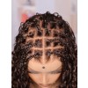 Lwigs Most-Fit Cap Dark Brown Boho Braids Deep Curly Human Hair Skin-Melted HD Full Lace Braided Wig UD10