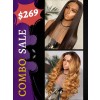 Group Buy 16 Inch Silky Straight & 18 Inches Highlight Color Body Wave Undetectable HD Lace Closure Wigs Human Hair HW02