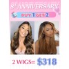 Lwigs 8th Anniversary Sale 13x4 & 13x6 HD Transparent Lace Highlight Straight And Wavy Hair Human Hair Lace Wigs CS07